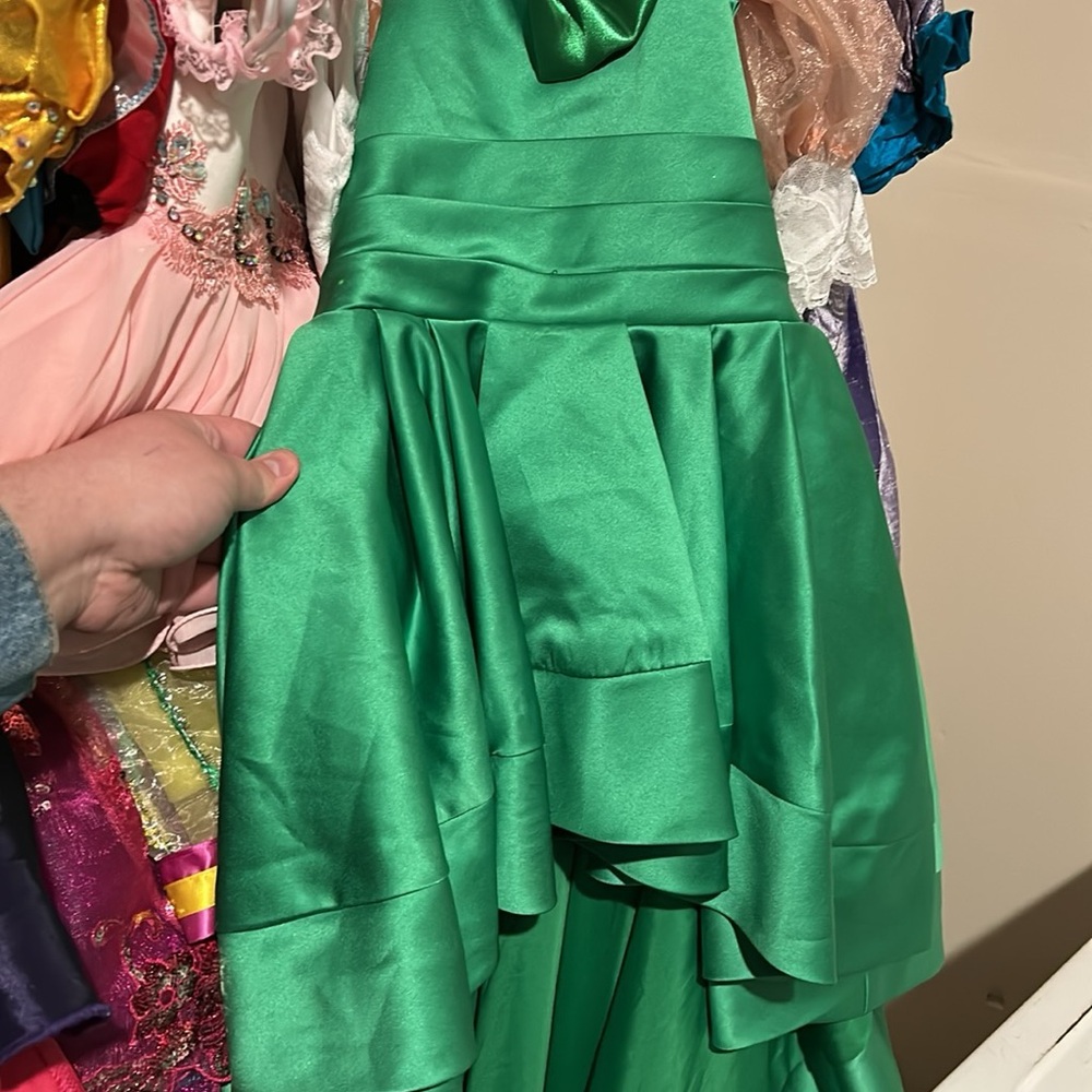 Elegant Green Satin Dress